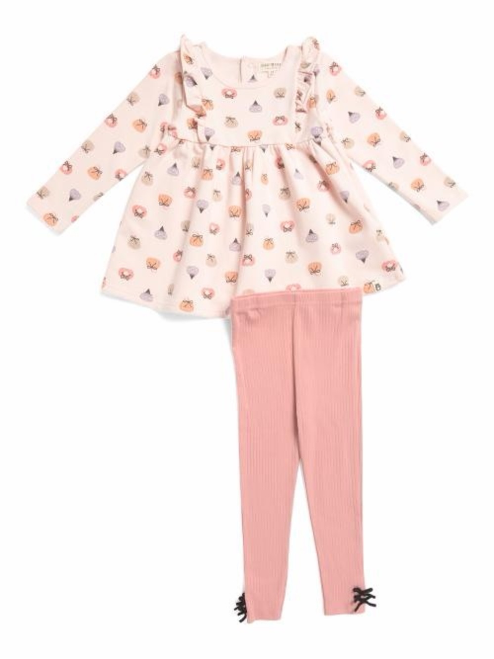 Rabbit + Bear Girls Pumpkin Bows Tunic & Ribbed Leggings Matching Set 2T 3T 4T